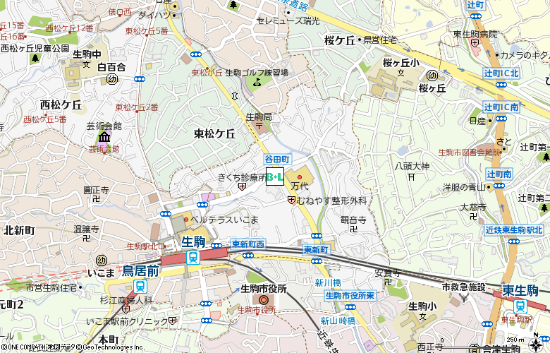 生駒コンタクトレンズ付近の地図